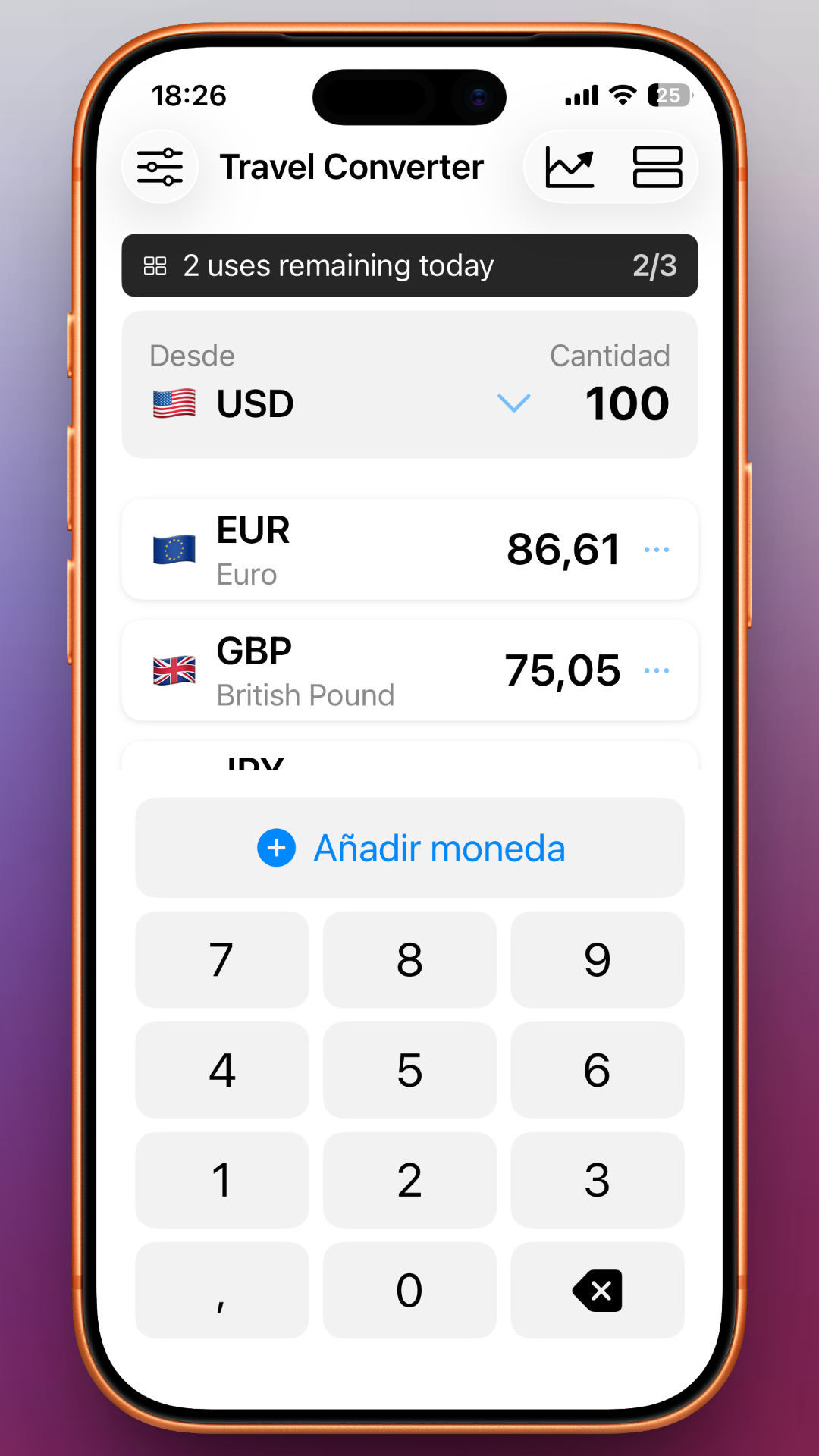 TravelConverter - Screenshot 2