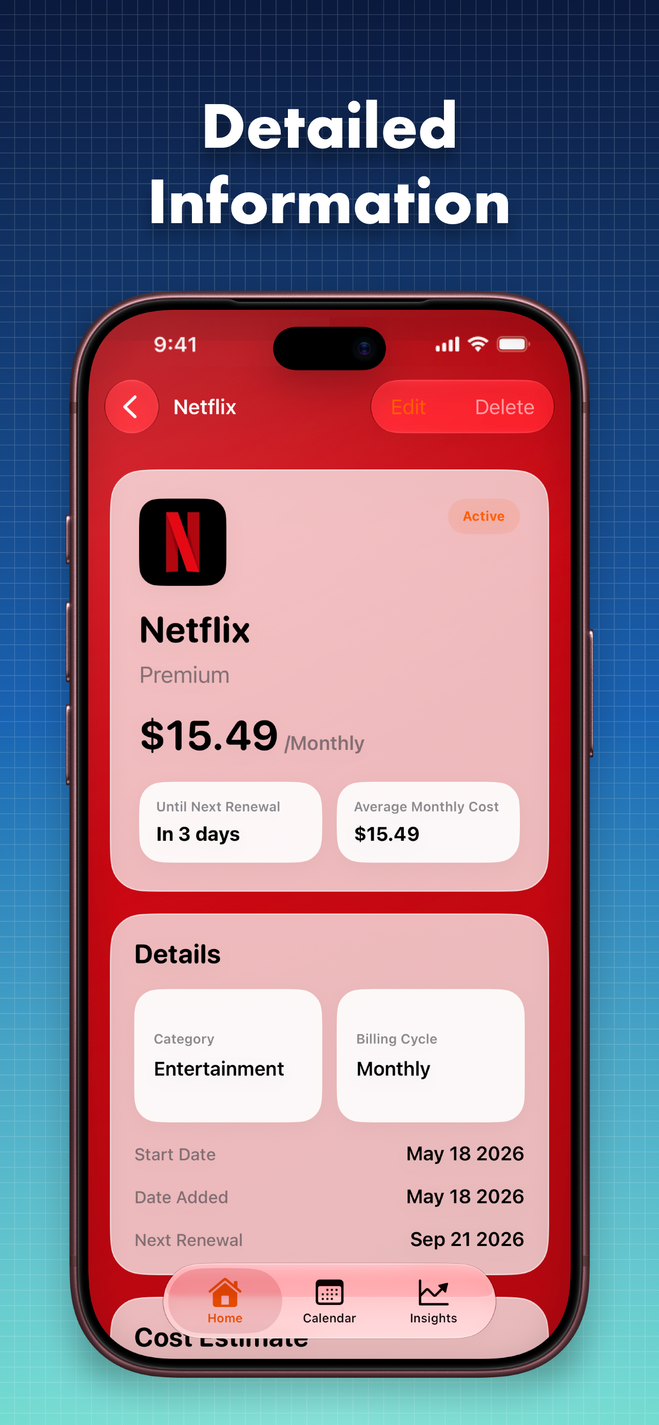 AllMySubs monthly budget and currency tracking