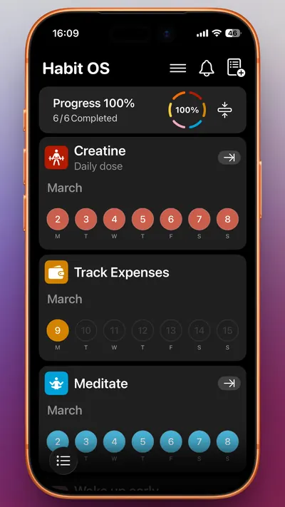 Habit OS Routine View